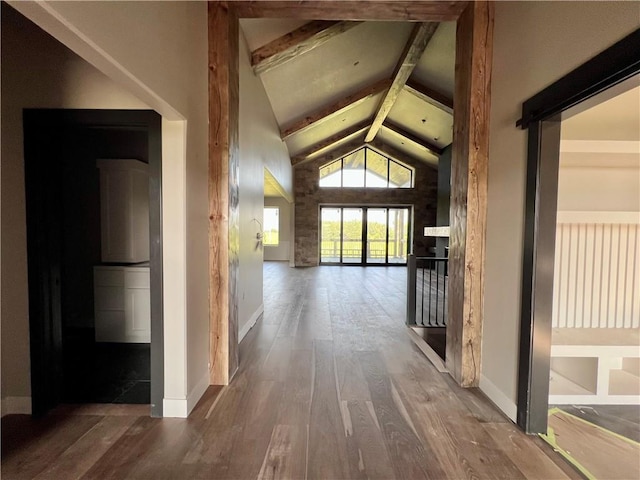 20840 Golden Rd, Linwood, KS 66052 - hall featuring wood finished floors and baseboards