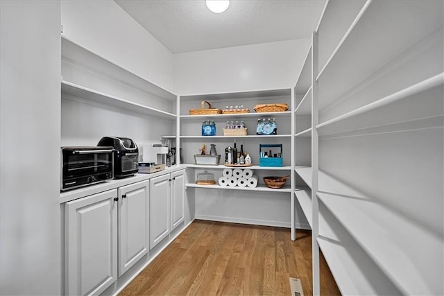 pantry with a toaster