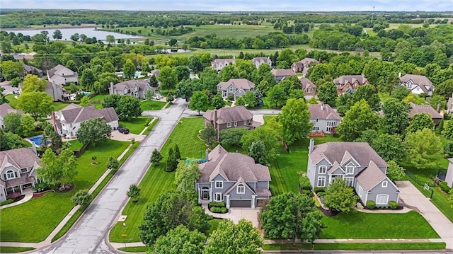 14215 W 157th Ter, Olathe, KS 66062 - aerial perspective of suburban area with a nearby body of water