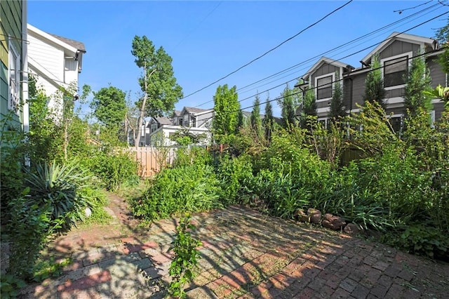 view of yard with fence