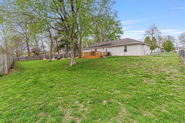 204 Lynn St, Lathrop, MO 64465 - view of yard featuring a wooden deck
