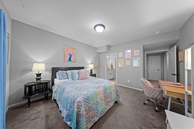 bedroom featuring baseboards and carpet