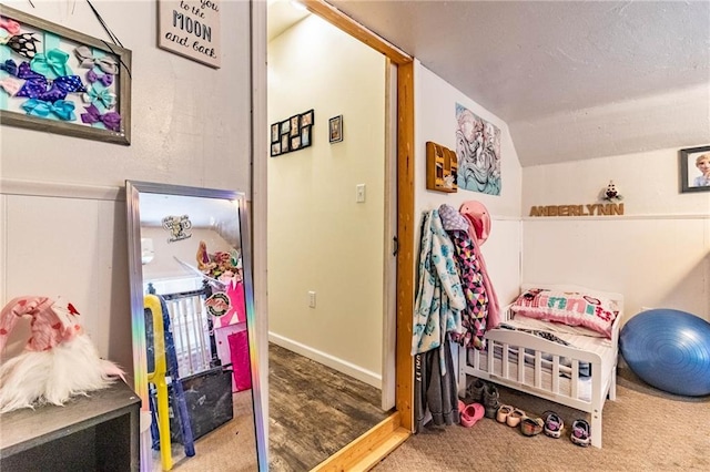 401 E Jackson St, Windsor, MO 65360 - bedroom with lofted ceiling and carpet
