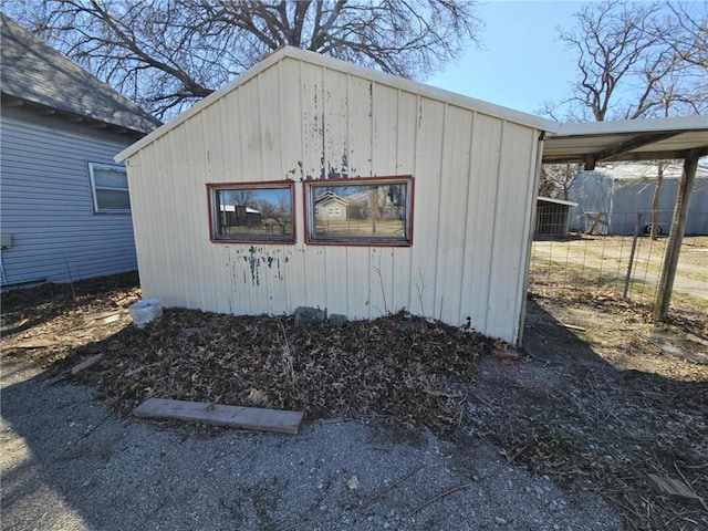 view of outdoor structure with central AC