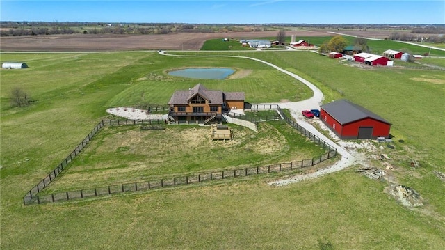 drone / aerial view with a rural view