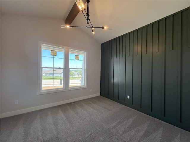 24919 W 145th St, Olathe, KS 66061 - carpeted spare room featuring a chandelier and baseboards