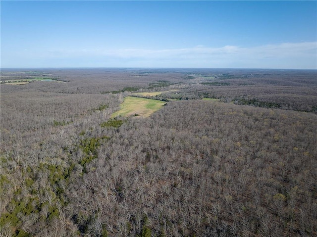 view of property location featuring a forest