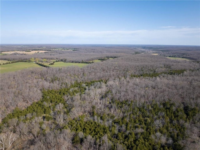 aerial view of property's location with a heavily wooded area