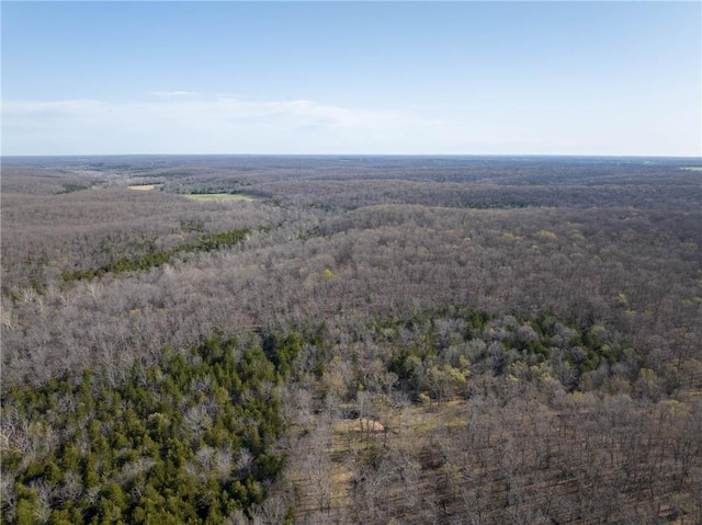 aerial view of property's location featuring a forest