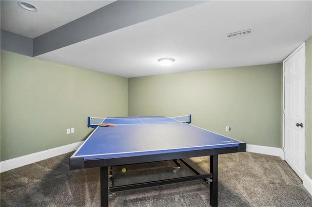 8912 NE 97th St, Kansas City, MO 64157 - recreation room featuring carpet floors, visible vents, and baseboards