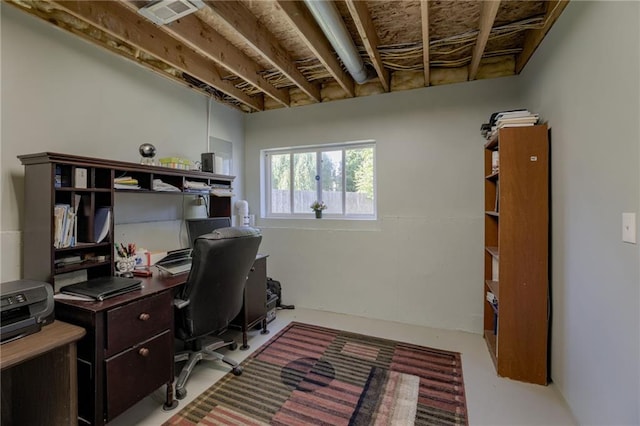 office featuring concrete flooring