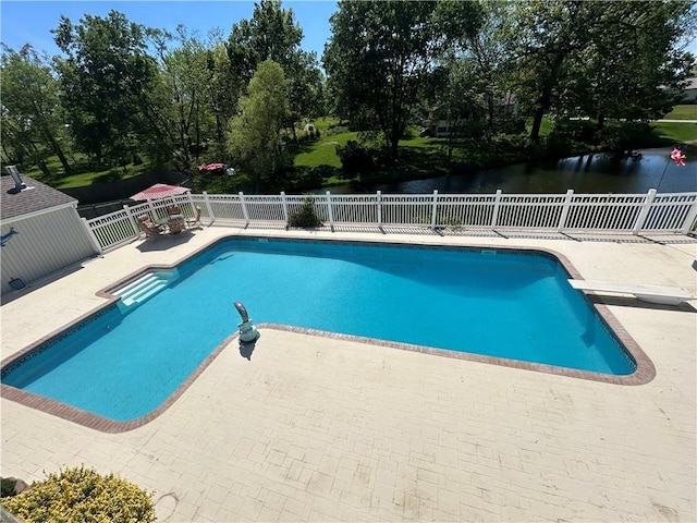 2317 Rhonda Rd, Excelsior Springs, MO 64024 - view of pool featuring a patio area, a fenced backyard, and a diving board