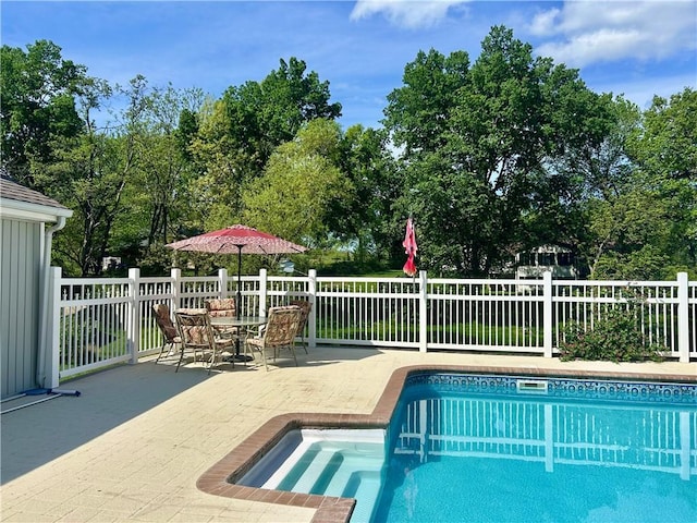 2317 Rhonda Rd, Excelsior Springs, MO 64024 - view of pool with a patio, fence, and view of scattered trees