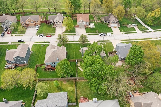 aerial view with a residential view