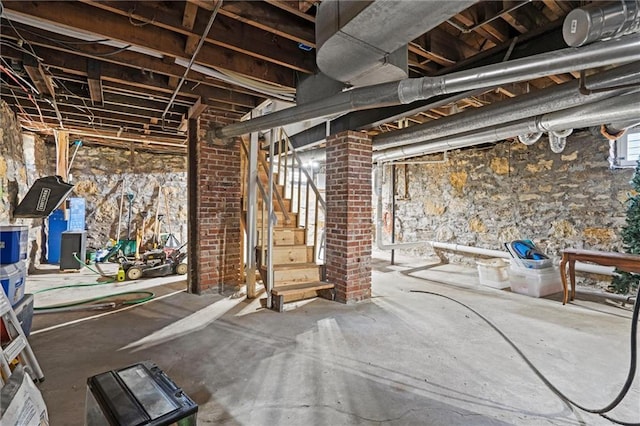5518 Virginia Ave, Kansas City, MO 64110 - unfinished basement with stairway