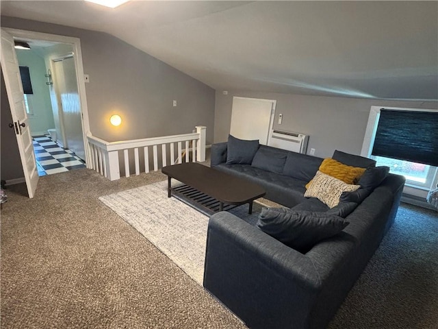 4019 Holly St, Kansas City, MO 64111 - living area with carpet and lofted ceiling