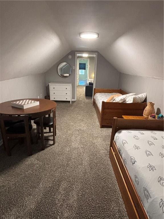 4019 Holly St, Kansas City, MO 64111 - carpeted bedroom with vaulted ceiling