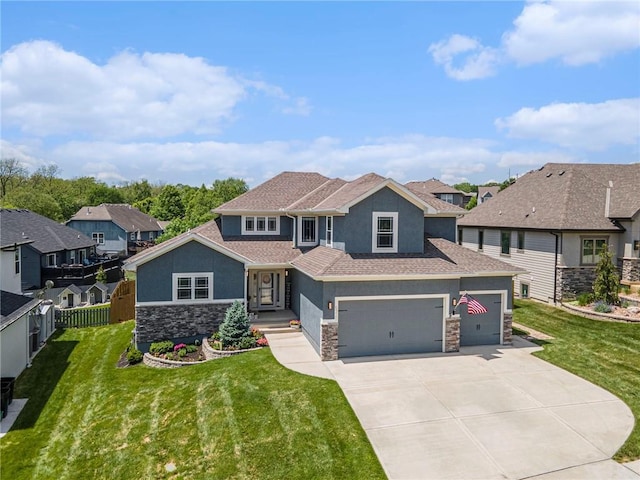 5320 N 101st Ter, Kansas City, KS 66109 - craftsman inspired home with stucco siding, stone siding, and a residential view