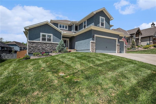 5320 N 101st Ter, Kansas City, KS 66109 - view of front of home featuring stone siding, stucco siding, and driveway