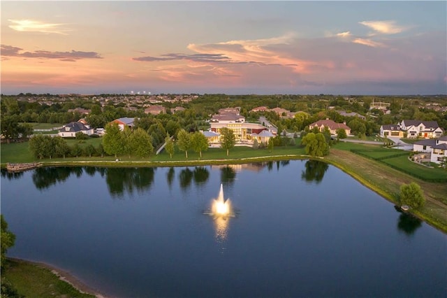 10712 W 165th St, Overland Park, KS 66221 - aerial view at dusk of a water view and a residential view