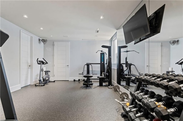 10712 W 165th St, Overland Park, KS 66221 - exercise room featuring recessed lighting