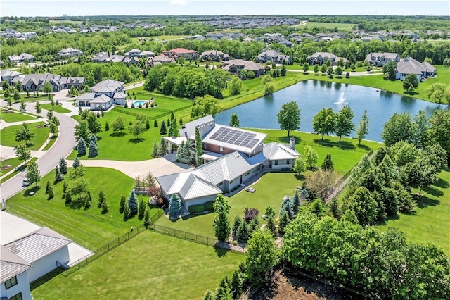 10712 W 165th St, Overland Park, KS 66221 - aerial perspective of suburban area featuring a large body of water