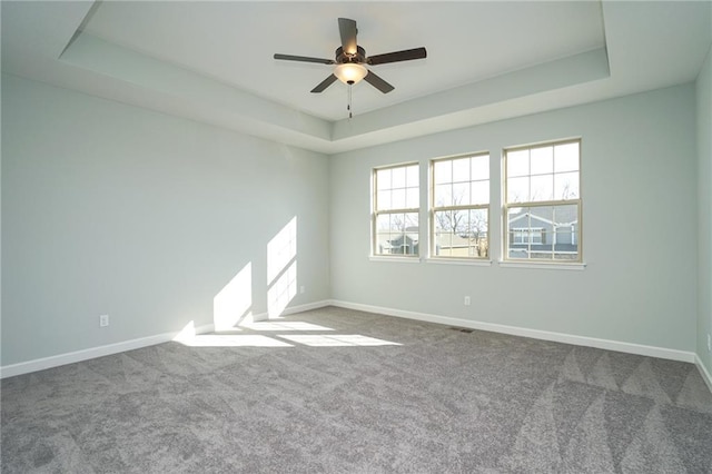 18256 W 166th St, Olathe, KS 66062 - carpeted empty room featuring a raised ceiling and ceiling fan