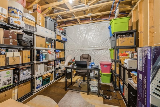 view of storage area