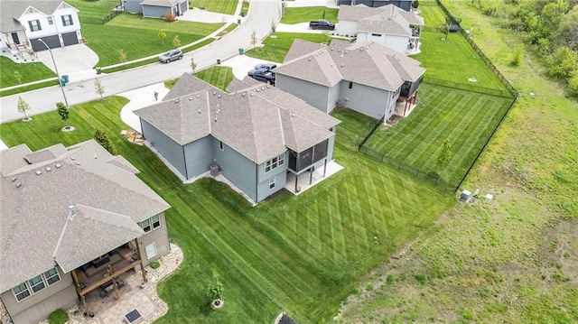 drone / aerial view with a residential view