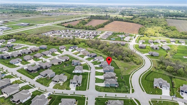 aerial view with a residential view