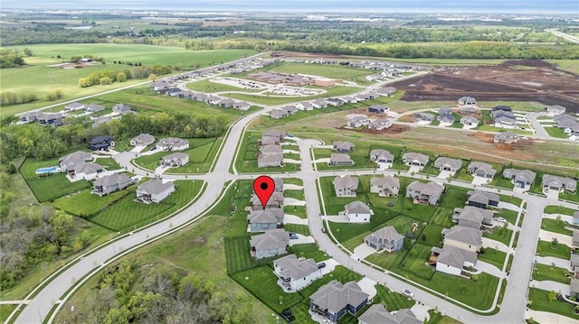 bird's eye view with a residential view