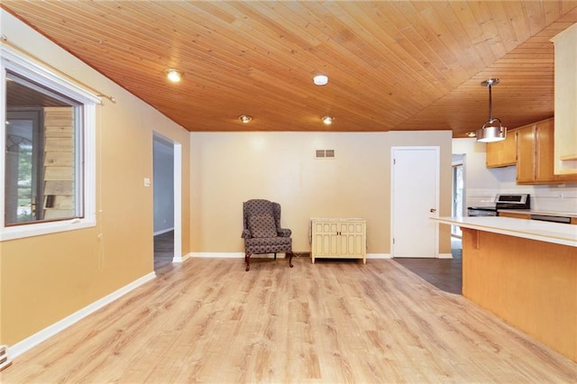 1804 Kenmar Dr, Manhattan, KS 66502 - unfurnished room with wooden ceiling, light wood-type flooring, and baseboards
