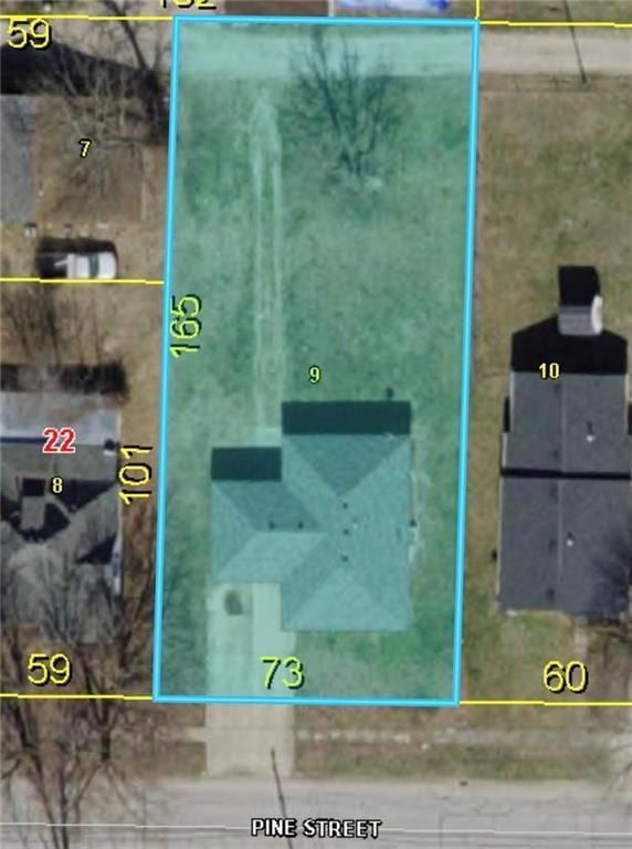 312 W Pine St, Butler, MO 64730 - map of property location featuring property boundaries highlighted