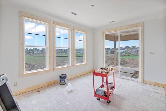 dining space with baseboards