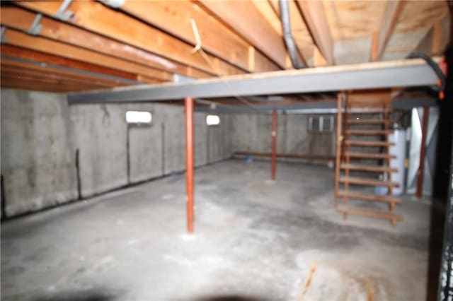 view of unfinished below grade area