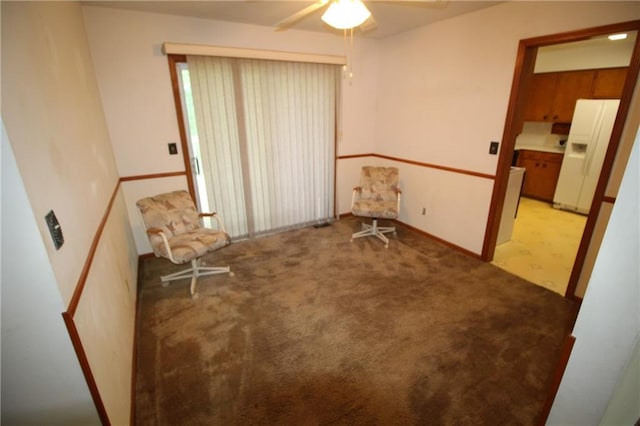 1211 Spruce St, Eudora, KS 66025 - sitting room featuring light colored carpet and a ceiling fan