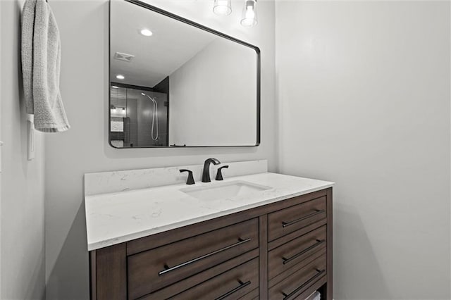 28274 W 311th St, Paola, KS 66071 - full bath with vanity, a shower, and recessed lighting