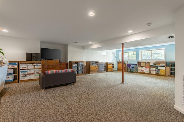 8725 Nebo Hills Rd, Liberty, MO 64068 - basement featuring carpet floors and recessed lighting