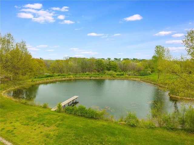 8725 Nebo Hills Rd, Liberty, MO 64068 - property view of water featuring a forest view and a dock