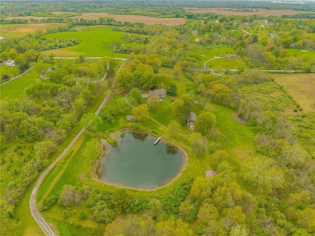 8725 Nebo Hills Rd, Liberty, MO 64068 - drone / aerial view with a water view