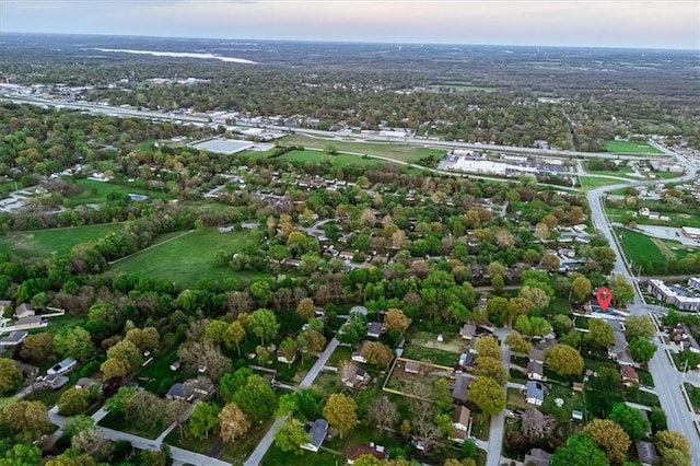 aerial view of property's location