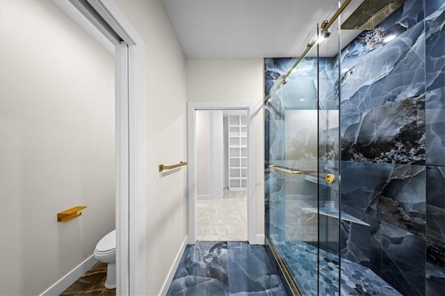 4728 E 139th St, Grandview, MO 64030 - bathroom featuring a marble finish shower and marble look tiles