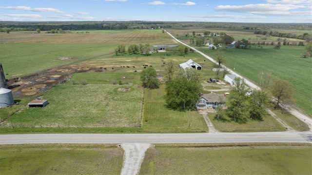 bird's eye view with a rural view