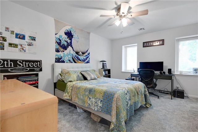 6600 W 125th Ter, Overland Park, KS 66209 - carpeted bedroom featuring a desk and ceiling fan