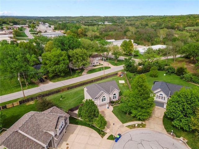 aerial view featuring a residential view
