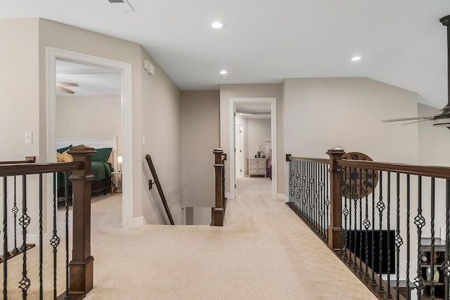 10863 S Cedar Niles Cir, Olathe, KS 66061 - corridor with an upstairs landing, recessed lighting, carpet floors, and baseboards