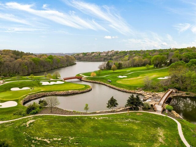 10863 S Cedar Niles Cir, Olathe, KS 66061 - view of property's community featuring a water view, golf course view, and a yard