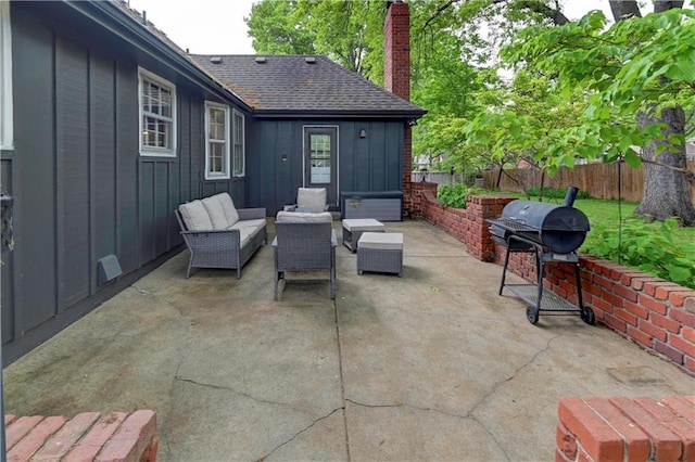 1400 SW 8th Ter, Lees Summit, MO 64081 - view of patio / terrace featuring a fenced backyard, outdoor lounge area, and grilling area