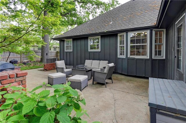 1400 SW 8th Ter, Lees Summit, MO 64081 - view of patio with outdoor lounge area and fence