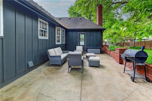 1400 SW 8th Ter, Lees Summit, MO 64081 - view of patio with fence, an outdoor hangout area, and area for grilling